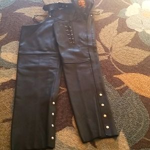 Black leather chaps